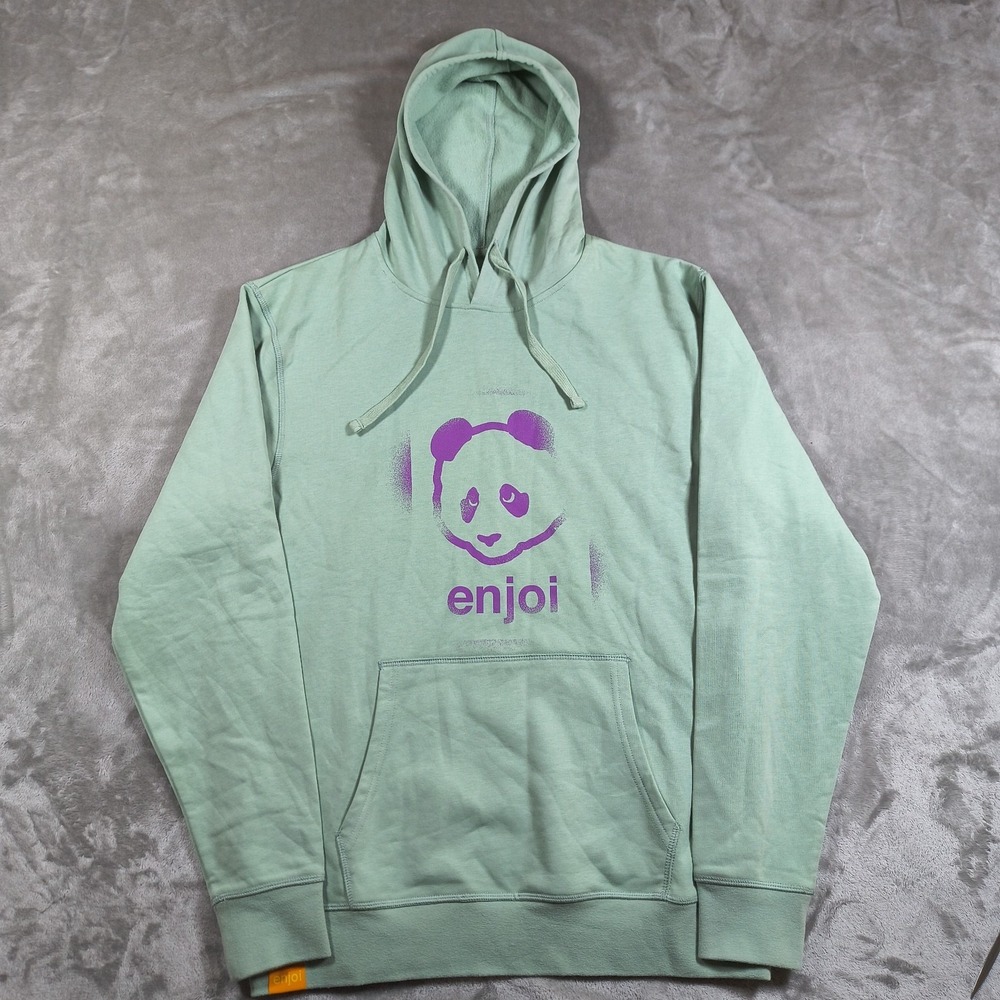 Enjoi Skateboard Hoodie Mens Large Panda Stencil Pullover Sweatshirt Glassy Y2K